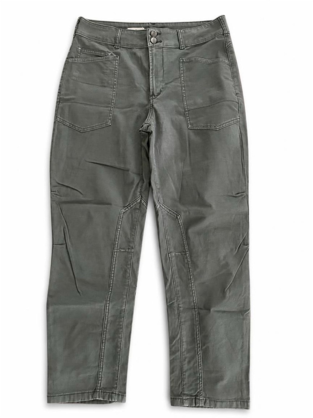 PILCRO Women’s Straight Leg Utility Jeans in Olive Green